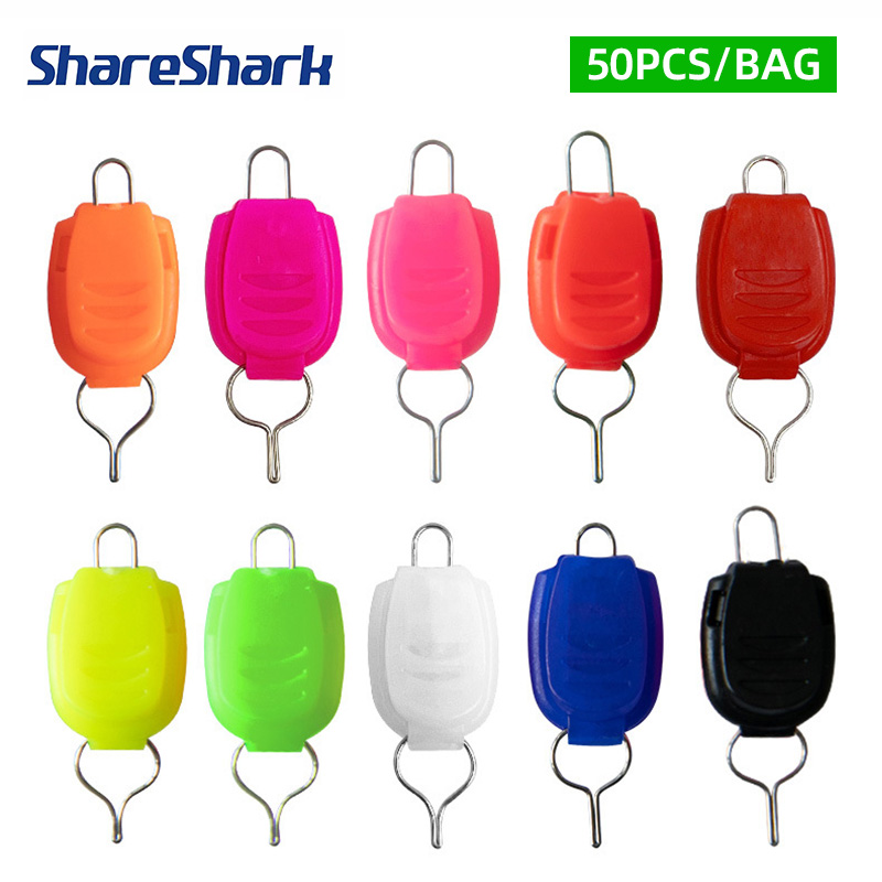 Fly Reel - ShareShark 50個入り/袋 釣り糸ホルダー バックル ストッパー キーパー