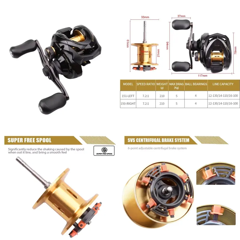 Bass One Xt 151 150 釣り用リール 7.2 - Baitcasting Reel のレビューと価格
