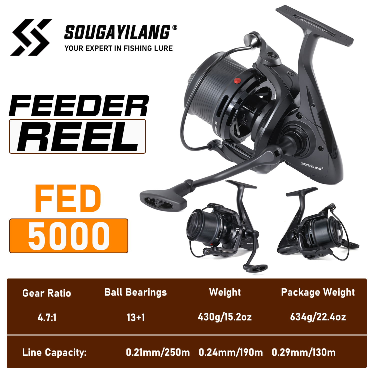 Sougayilang プロフェッショナルフィーダーリール  - Trolling Reel のレビューと価格